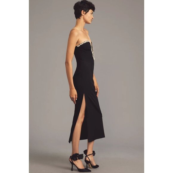 Bardot Black Midi Dress with Silver Accents - Picture 15 of 16